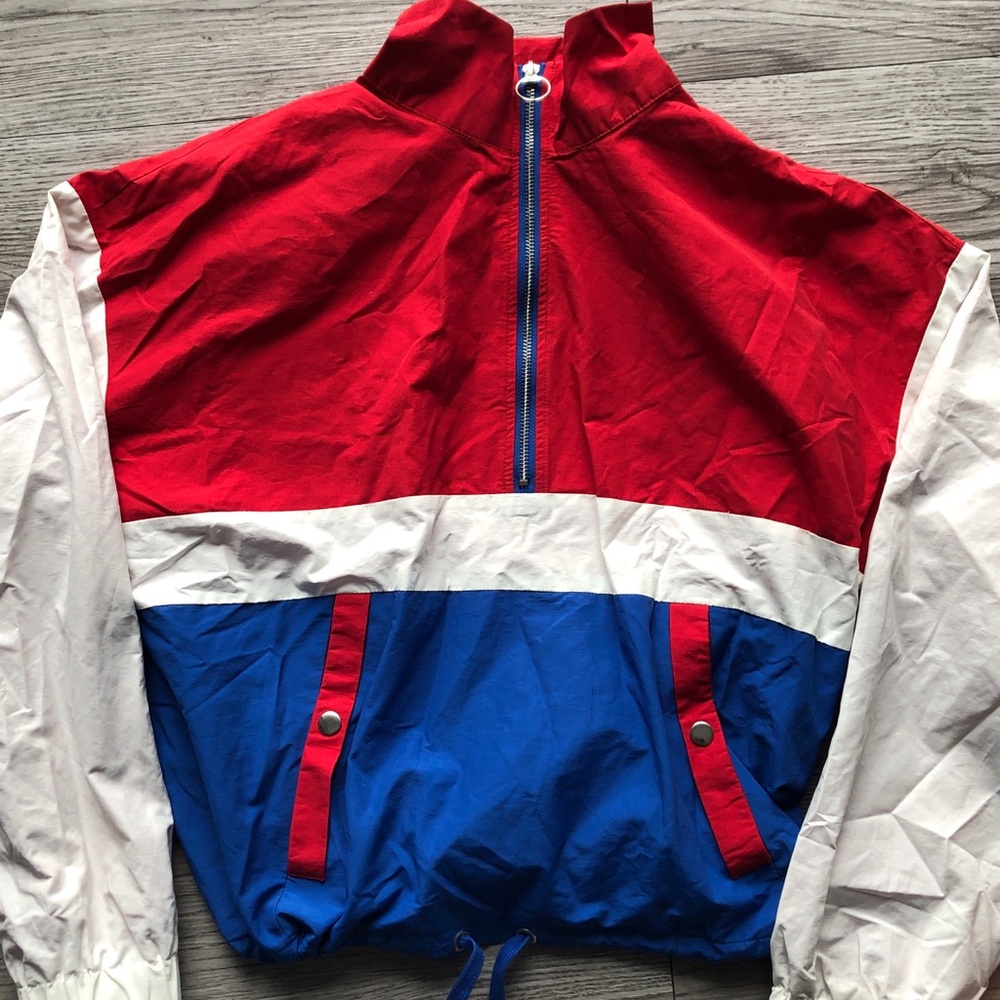 Color Blocked Cropped Windbreaker